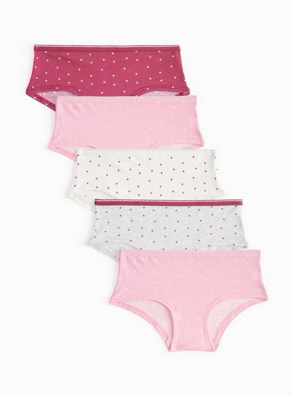 Pink Polka Dot Shorts 5 Pack  13-14 years